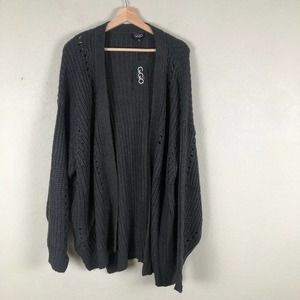 Gigio Cardigan Sweater Gray Clutch Open Loose Knit New Size Large